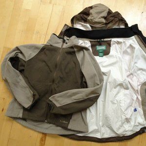 LL Bean Women All Season Jacket Large Removable Polartec Liner Waterproof Shell